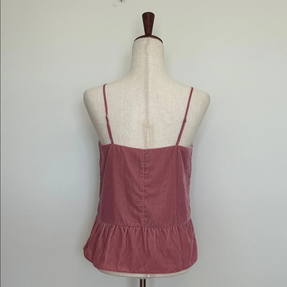 J.Crew Pink Velvet‎ Spaghetti Strap Top Size 2 NWT